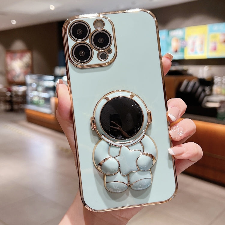 Embrace Stars Electroplating Astronaut Holder Phone Case, For iPhone 15 Pro Max, For iPhone 15 Pro, For iPhone 15 Plus, For iPhone 15