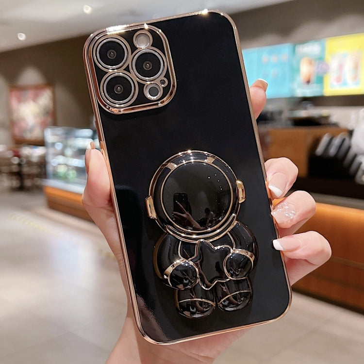 Embrace Stars Electroplating Astronaut Holder Phone Case, For iPhone 15 Pro Max, For iPhone 15 Pro, For iPhone 15 Plus, For iPhone 15