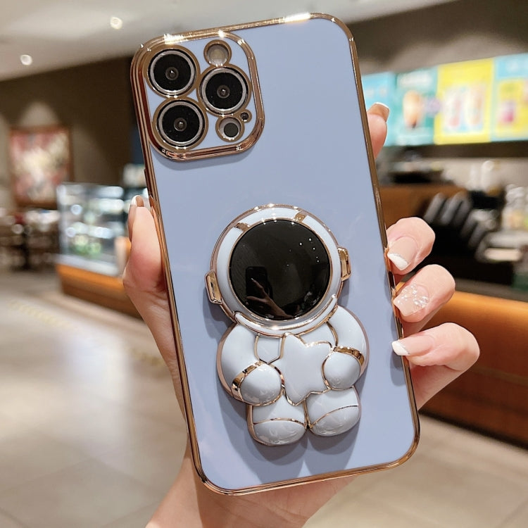 Embrace Stars Electroplating Astronaut Holder Phone Case, For iPhone 15 Pro Max, For iPhone 15 Pro, For iPhone 15 Plus, For iPhone 15