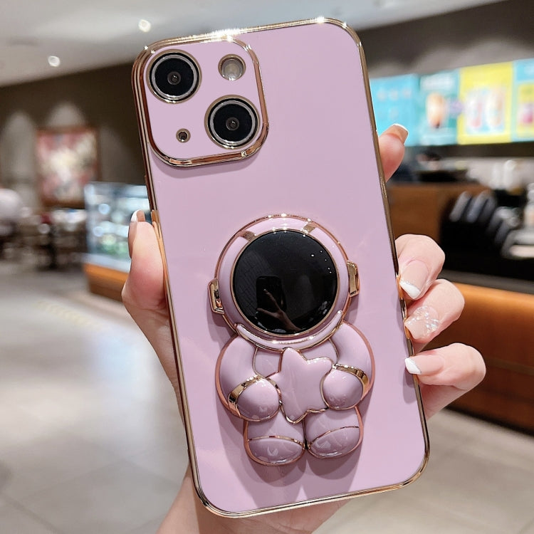 Embrace Stars Electroplating Astronaut Holder Phone Case, For iPhone 15 Pro Max, For iPhone 15 Pro, For iPhone 15 Plus, For iPhone 15