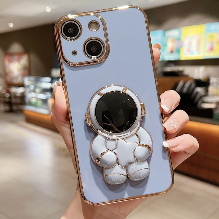 Embrace Stars Electroplating Astronaut Holder Phone Case, For iPhone 15 Pro Max, For iPhone 15 Pro, For iPhone 15 Plus, For iPhone 15