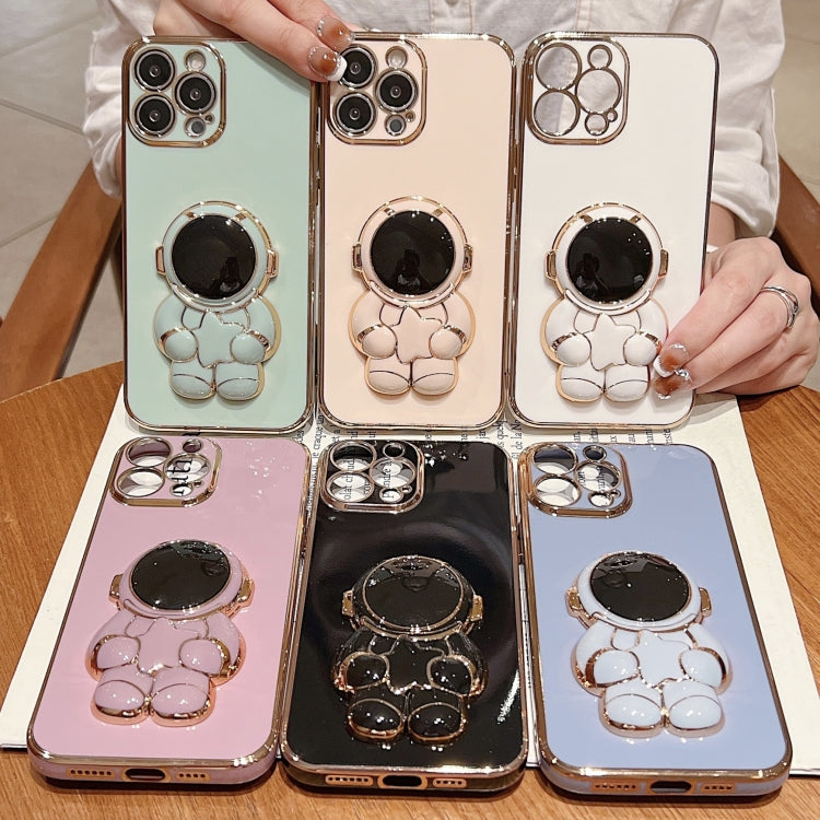 Embrace Stars Electroplating Astronaut Holder Phone Case, For iPhone 15 Pro Max, For iPhone 15 Pro, For iPhone 15 Plus, For iPhone 15