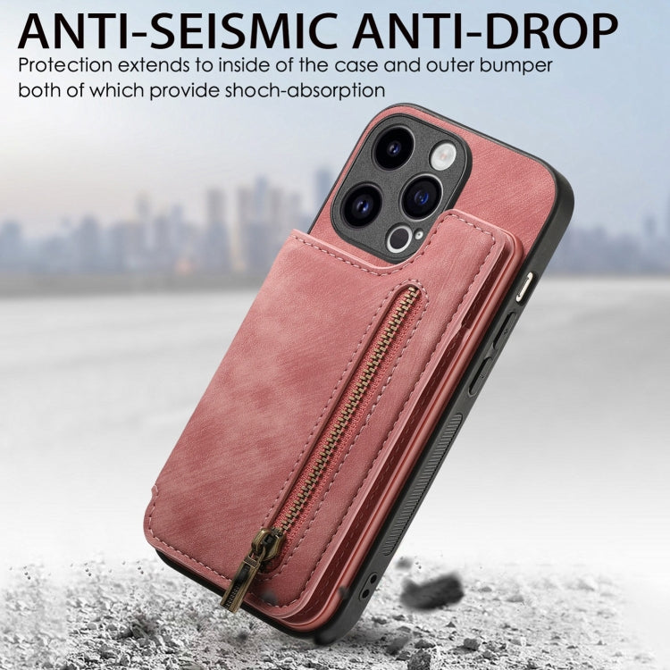 Retro Leather Zipper Wallet Back Phone Case, For iPhone 14 Pro Max, For iPhone 7 / 8/ SE 2022, For iPhone 13 Pro Max, For iPhone 13 Pro