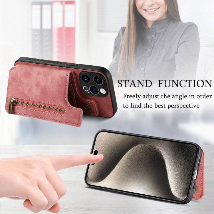 Retro Leather Zipper Wallet Back Phone Case, For iPhone 14 Pro Max, For iPhone 7 / 8/ SE 2022, For iPhone 13 Pro Max, For iPhone 13 Pro