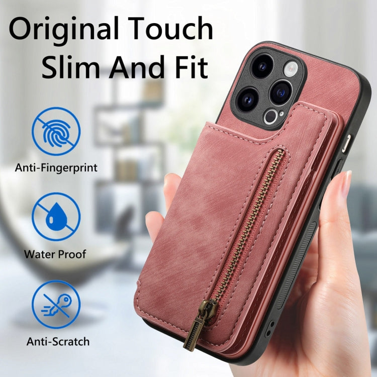 Retro Leather Zipper Wallet Back Phone Case, For iPhone 14 Pro Max, For iPhone 7 / 8/ SE 2022, For iPhone 13 Pro Max, For iPhone 13 Pro