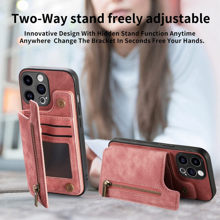 Retro Leather Zipper Wallet Back Phone Case, For iPhone 14 Pro Max, For iPhone 7 / 8/ SE 2022, For iPhone 13 Pro Max, For iPhone 13 Pro