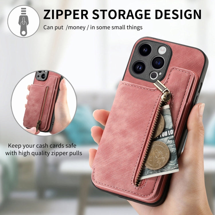 Retro Leather Zipper Wallet Back Phone Case, For iPhone 14 Pro Max, For iPhone 7 / 8/ SE 2022, For iPhone 13 Pro Max, For iPhone 13 Pro