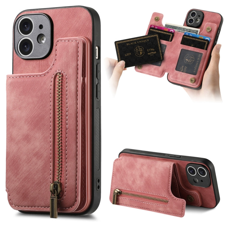Retro Leather Zipper Wallet Back Phone Case, For iPhone 11 Pro Max, For iPhone 11, For iPhone 11 Pro, For iPhone X / XS