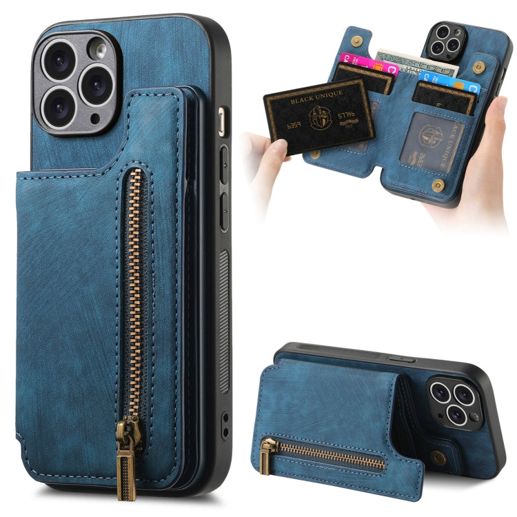 Retro Leather Zipper Wallet Back Phone Case, For iPhone 11 Pro Max, For iPhone 11, For iPhone 11 Pro, For iPhone X / XS