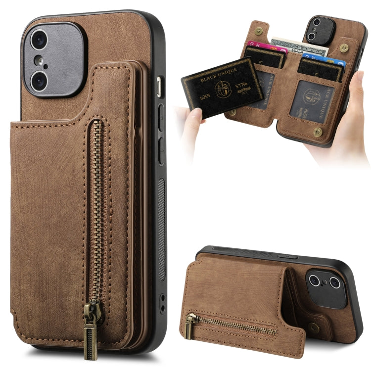Retro Leather Zipper Wallet Back Phone Case, For iPhone XR, For iPhone XS Max, For iPhone 7 Plus / 8 Plus, For iPhone 6 Plus / 6s Plus