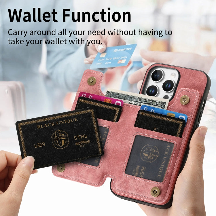 Retro Leather Zipper Wallet Back Phone Case, For iPhone 16 Pro Max, For iPhone 16 Pro, For iPhone 16 Plus, For iPhone 16