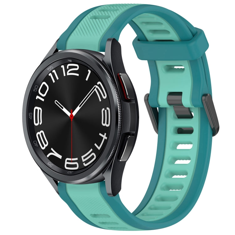 20mm Two Color Textured Silicone Watch Band, For Samsung Galaxy Watch 6 40mm, For Samsung Galaxy Watch 6 Classic 43mm