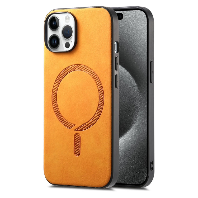 Solid Color Retro Magsafe PU Back Cover Phone Case