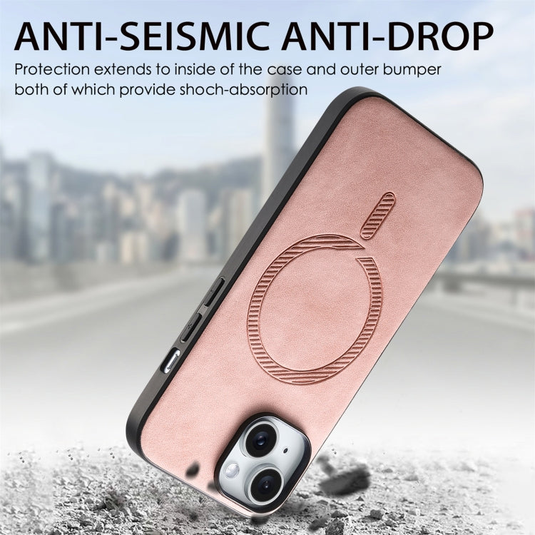 Solid Color Retro Magsafe PU Back Cover Phone Case