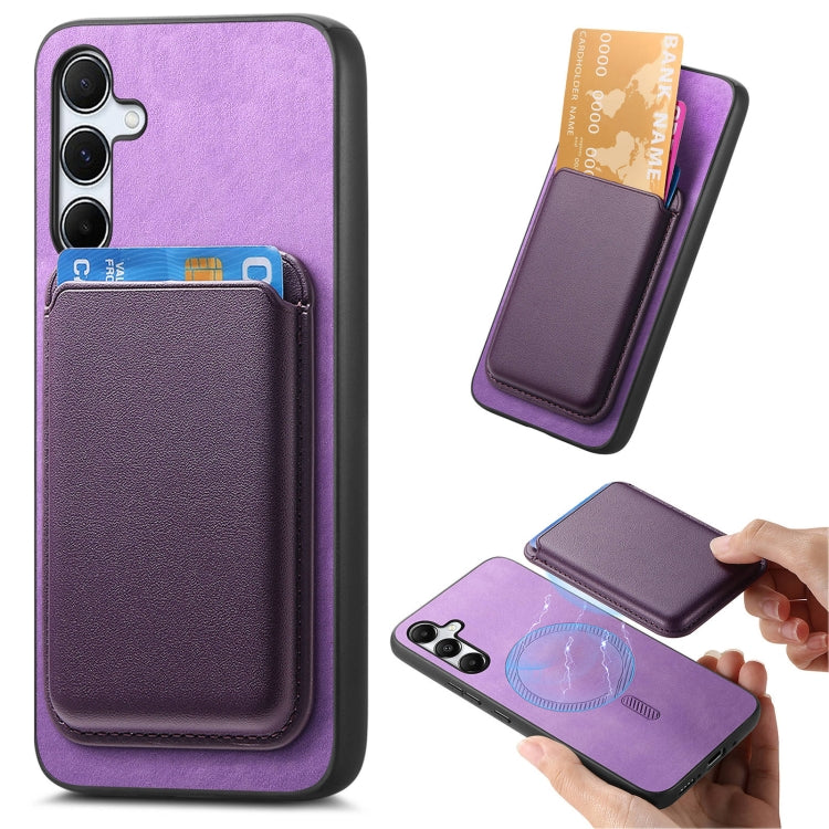 Retro Magsafe Card Bag PU Back Cover Phone Case, For Samsung Galaxy S23 FE 5G, For Samsung Galaxy M14 5G, For Samsung Galaxy A34