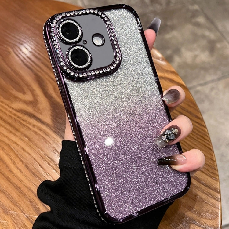 Diamond Gradient Glitter TPU Phone Case, For iPhone 16 Pro Max, For iPhone 16 Pro, For iPhone 16 Plus, For iPhone 16
