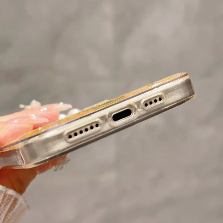 Gold Foil Pearl Bow TPU Phone Case, For iPhone 13 Pro Max, For iPhone 13 Pro, For iPhone 13, For iPhone 12, For iPhone 12 Pro Max