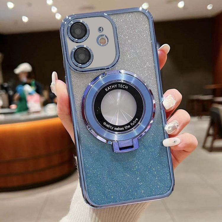 Electroplated Holder Gradient Glitter MagSafe Phone Case, For iPhone 11 Pro Max, For iPhone 11, For iPhone 11 Pro, For iPhone XR