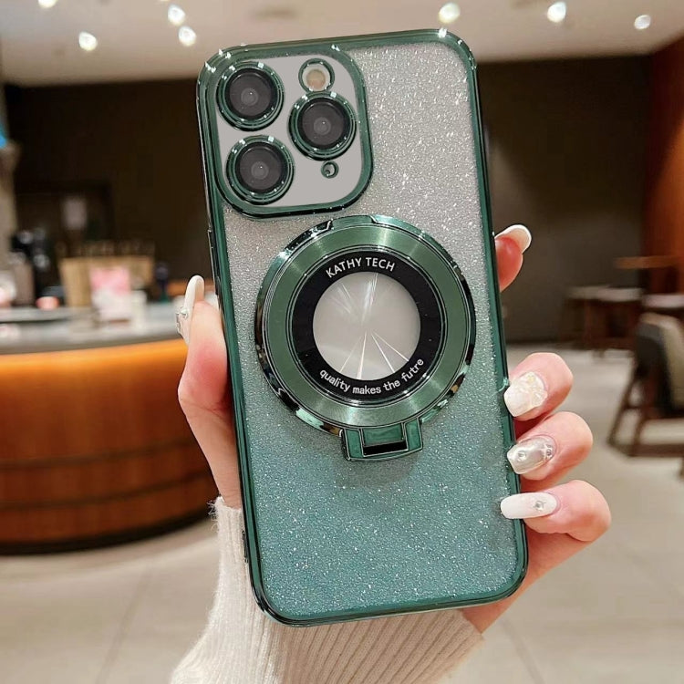 Electroplated Holder Gradient Glitter MagSafe Phone Case, For iPhone 11 Pro Max, For iPhone 11, For iPhone 11 Pro, For iPhone XR