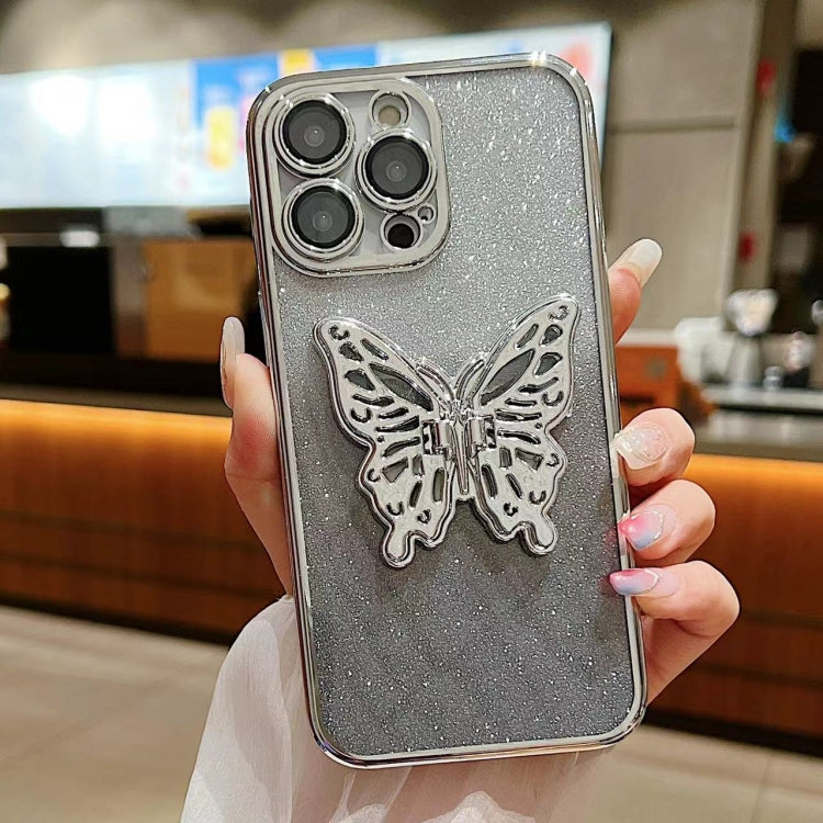 Electroplated Gradient Glitter 3D Butterfly TPU Phone Case, For iPhone 15 Pro Max, For iPhone 15 Pro, For iPhone 15 Plus, For iPhone 15