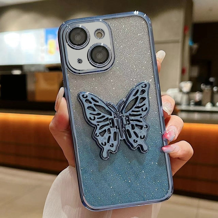 Electroplated Gradient Glitter 3D Butterfly TPU Phone Case, For iPhone 15 Pro Max, For iPhone 15 Pro, For iPhone 15 Plus, For iPhone 15