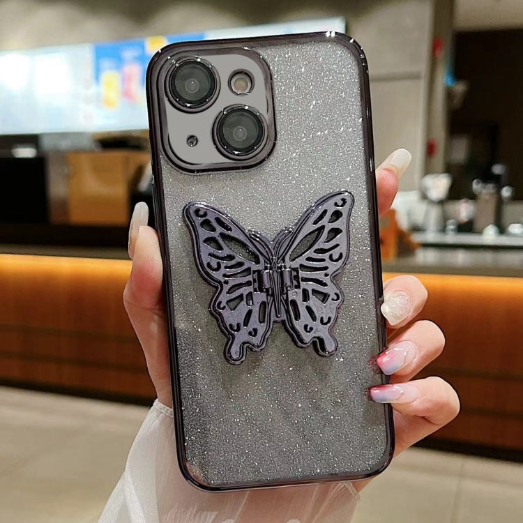 Electroplated Gradient Glitter 3D Butterfly TPU Phone Case, For iPhone 15 Pro Max, For iPhone 15 Pro, For iPhone 15 Plus, For iPhone 15