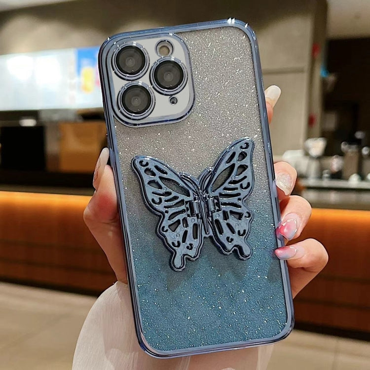 Electroplated Gradient Glitter 3D Butterfly TPU Phone Case, For iPhone 12 Pro Max, For iPhone 12 Pro, For iPhone 12 mini, For iPhone 11 Pro Max