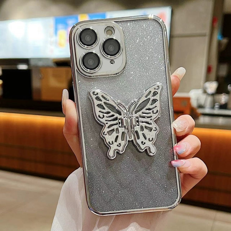 Electroplated Gradient Glitter 3D Butterfly TPU Phone Case, For iPhone 12 Pro Max, For iPhone 12 Pro, For iPhone 12 mini, For iPhone 11 Pro Max