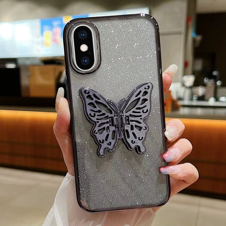 Electroplated Gradient Glitter 3D Butterfly TPU Phone Case, For iPhone 11, For iPhone 11 Pro, For iPhone XR, For iPhone XS Max