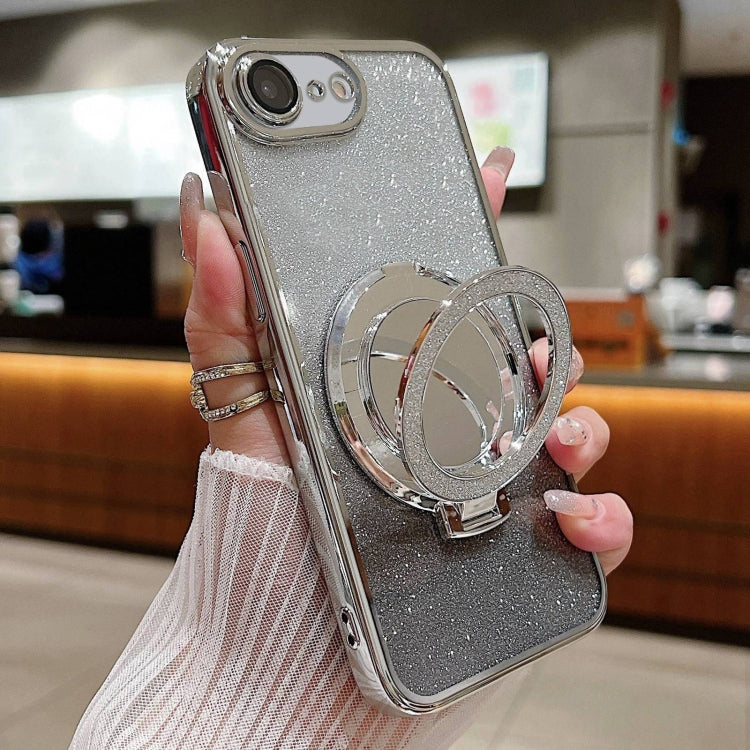 Plated Mirror Holder Gradient Glitter MagSafe Phone Case, For iPhone XS Max, For iPhone 7 / 8 / SE 2022, For iPhone X / XS