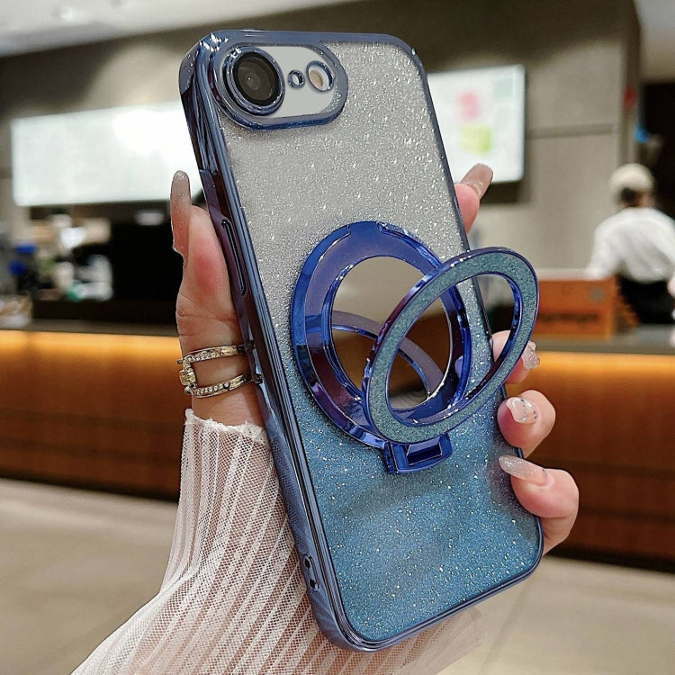 Plated Mirror Holder Gradient Glitter MagSafe Phone Case, For iPhone XS Max, For iPhone 7 / 8 / SE 2022, For iPhone X / XS