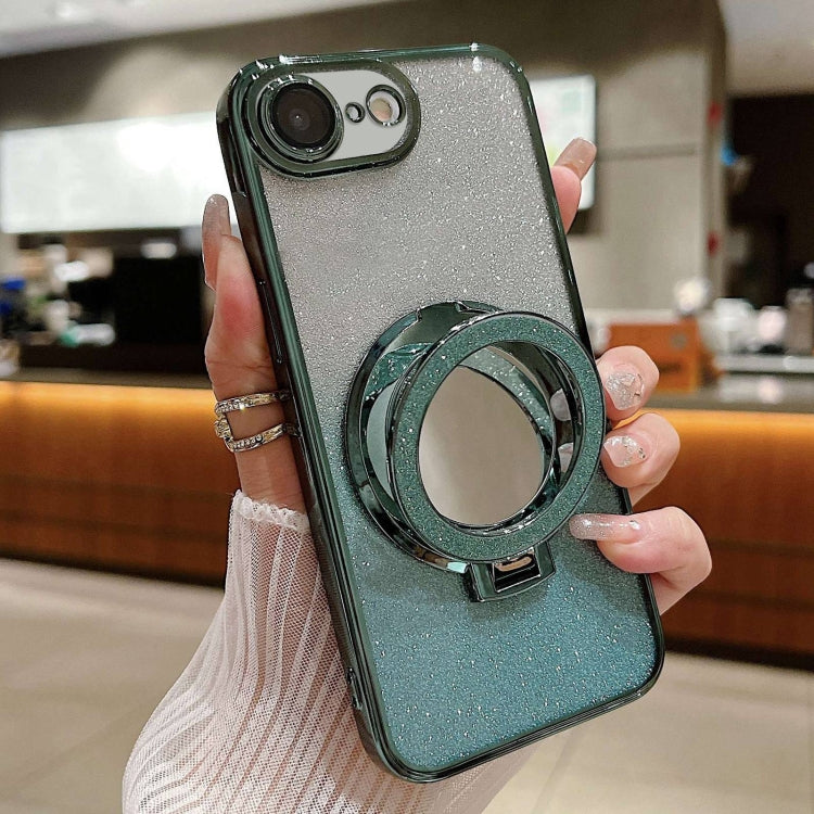 Plated Mirror Holder Gradient Glitter MagSafe Phone Case, For iPhone XS Max, For iPhone 7 / 8 / SE 2022, For iPhone X / XS