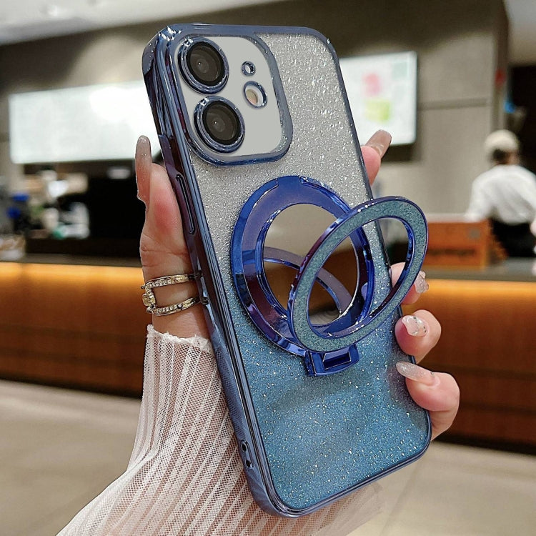Plated Mirror Holder Gradient Glitter MagSafe Phone Case, For iPhone 12 Pro, For iPhone 12 mini, For iPhone 11 Pro Max