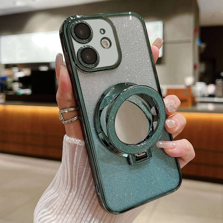 Plated Mirror Holder Gradient Glitter MagSafe Phone Case, For iPhone 12 Pro, For iPhone 12 mini, For iPhone 11 Pro Max