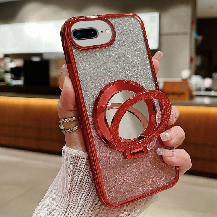 Plated Mirror Holder Gradient Glitter MagSafe Phone Case, For iPhone 7 Plus / 8 Plus