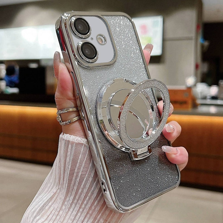 Plated Mirror Holder Gradient Glitter MagSafe Phone Case, For iPhone 16, For iPhone 15 Pro Max, For iPhone 15 Pro