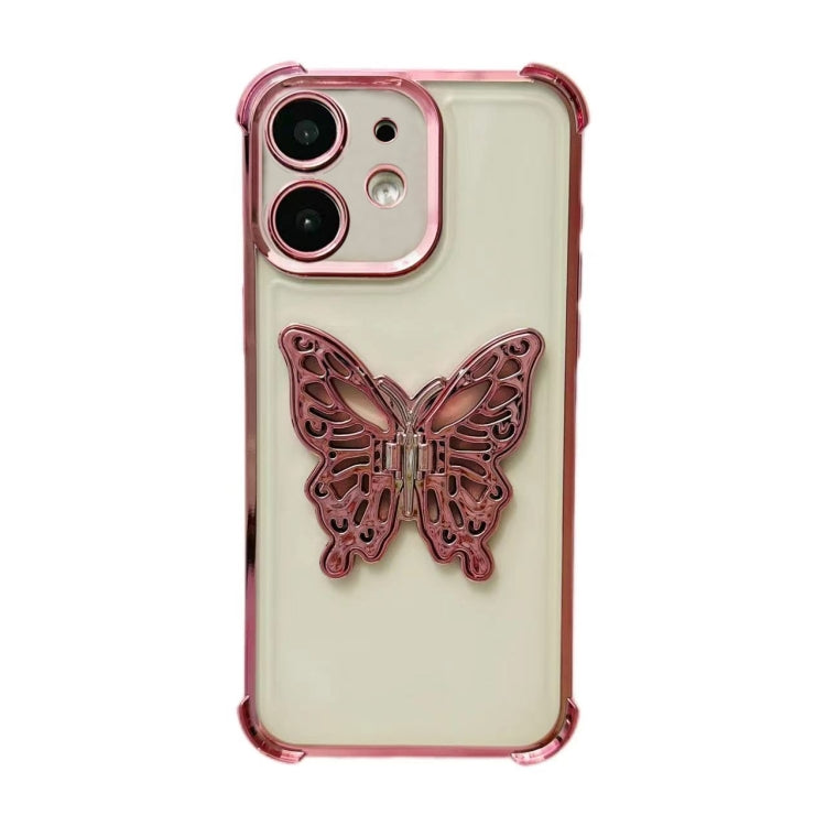 Electrpolated 3D Butterfly Holder TPU Phone Case, For iPhone 13 Pro Max, For iPhone 13 Pro, For iPhone 13, For iPhone 12