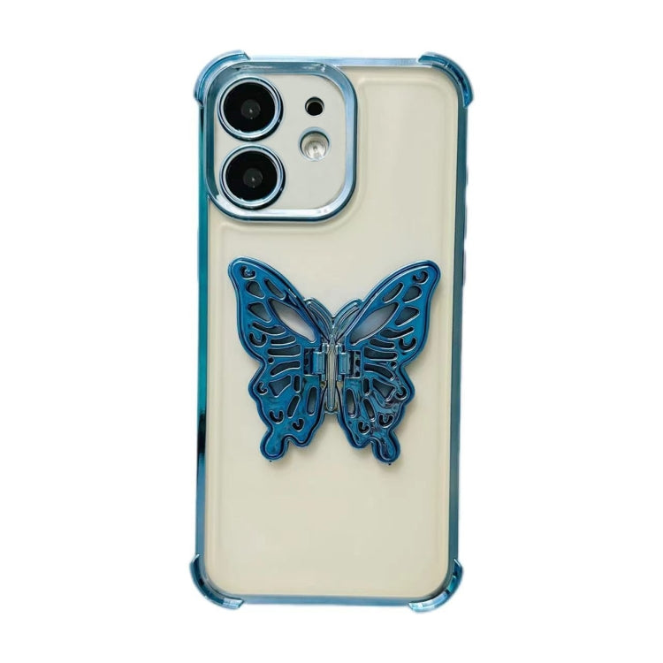 Electrpolated 3D Butterfly Holder TPU Phone Case, For iPhone 13 Pro Max, For iPhone 13 Pro, For iPhone 13, For iPhone 12