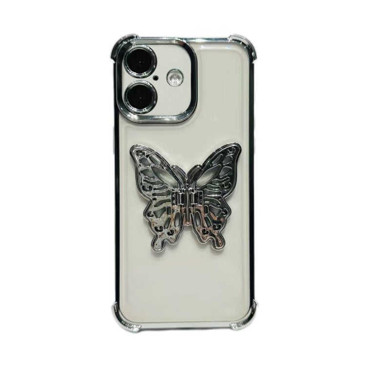 Electrpolated 3D Butterfly Holder TPU Phone Case, For iPhone 16 Pro Max, For iPhone 16 Pro, For iPhone 16 Plus, For iPhone 16