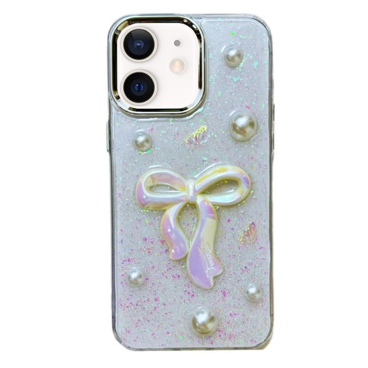 3D Bow Pearl Love Flower TPU Phone Case, For iPhone 13 Pro Max, For iPhone 13 Pro, For iPhone 13, For iPhone 12, For iPhone 12 Pro Max, For iPhone 12 Pro