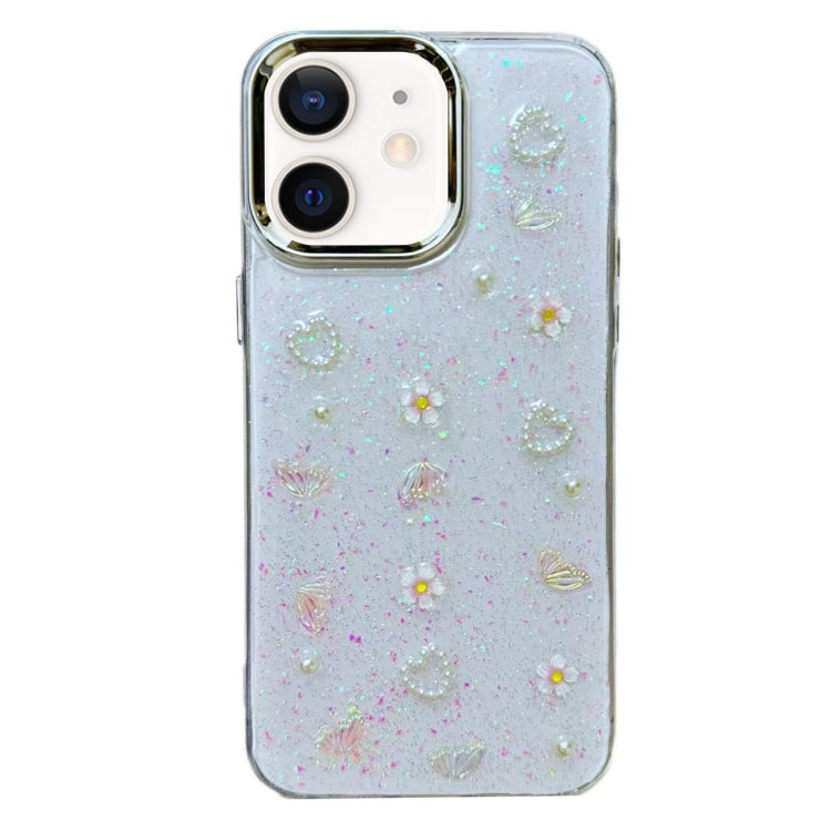 3D Bow Pearl Love Flower TPU Phone Case, For iPhone 13 Pro Max, For iPhone 13 Pro, For iPhone 13, For iPhone 12, For iPhone 12 Pro Max, For iPhone 12 Pro