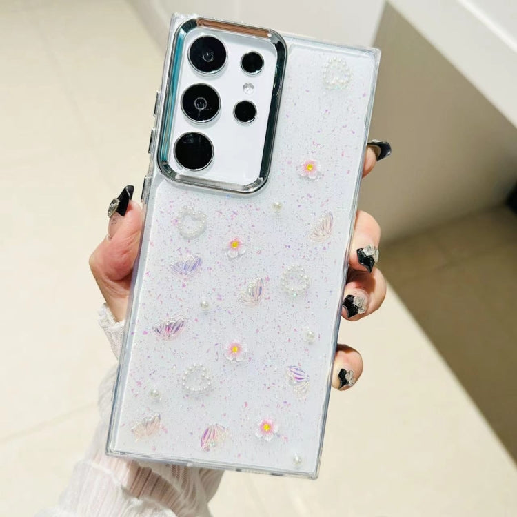 Three-dimensional Bow Pearl Love Flower TPU Phone Case, For Samsung Galaxy S23+ 5G, For Samsung Galaxy S23 5G