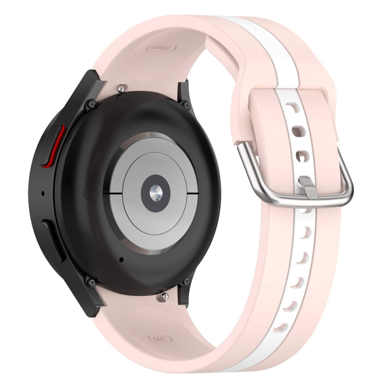 Two Color Stripe Silicone Watch Band, For Samsung Galaxy Watch FE 40mm, For Samsung Galaxy Watch 7 40 / 44mm