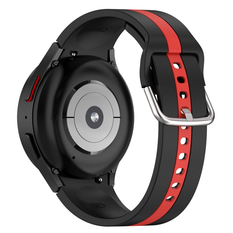 Two Color Stripe Silicone Watch Band, For Samsung Galaxy Watch FE 40mm, For Samsung Galaxy Watch 7 40 / 44mm