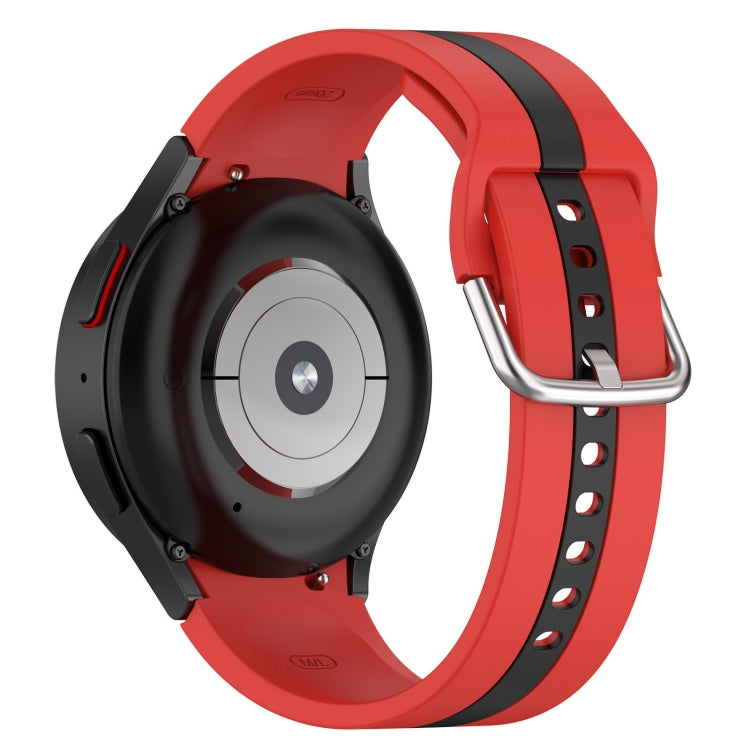 Two Color Stripe Silicone Watch Band, For Samsung Galaxy Watch FE 40mm, For Samsung Galaxy Watch 7 40 / 44mm