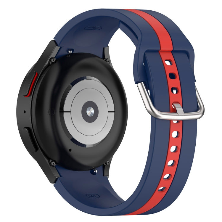 Two Color Stripe Silicone Watch Band, For Samsung Galaxy Watch FE 40mm, For Samsung Galaxy Watch 7 40 / 44mm