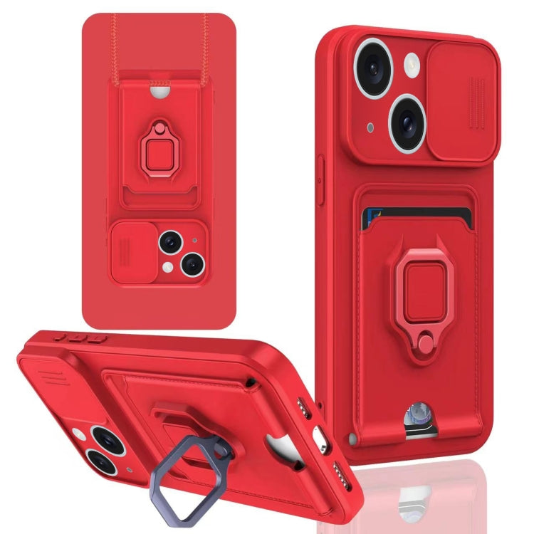 Sliding Camshield Magnetic Card Holder Silicone Phone Case, For iPhone 16, For iPhone 15 Pro Max, For iPhone 15 Pro, For iPhone 15 Plus