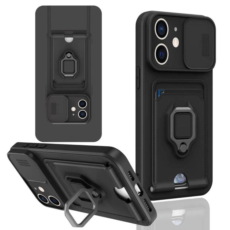 Sliding Camshield Magnetic Card Holder Silicone Phone Case, For iPhone 12, For iPhone 12 Pro Max, For iPhone 12 Pro, For iPhone 11 Pro Max