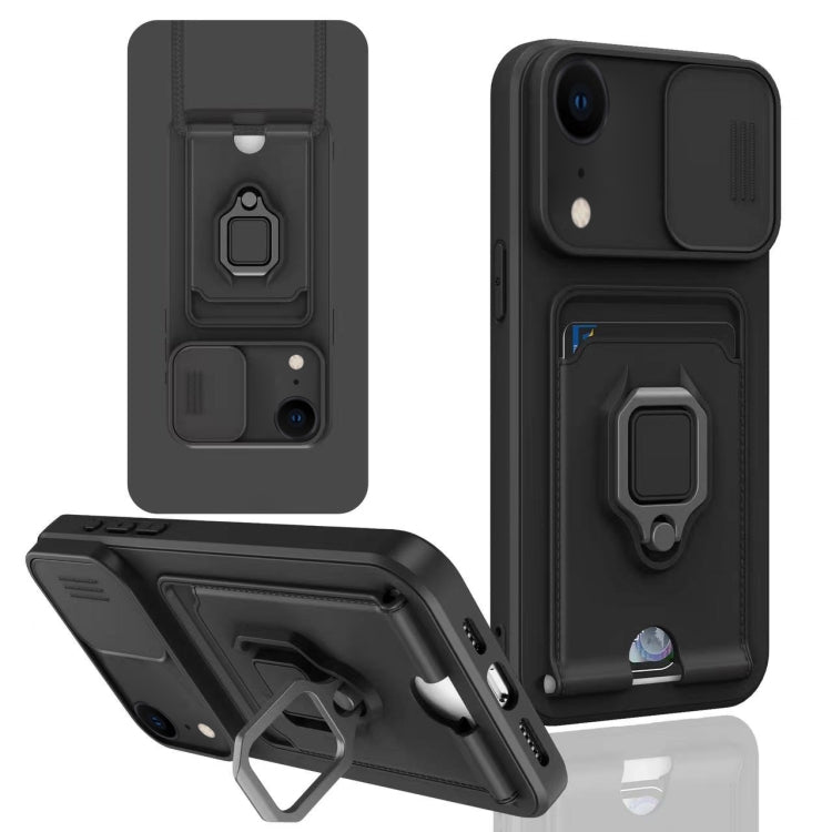 Sliding Camshield Magnetic Card Holder Silicone Phone Case, For iPhone 11 Pro, For iPhone XR, For iPhone XS Max, For iPhone X / XSS