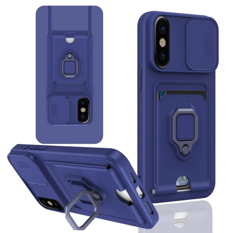 Sliding Camshield Magnetic Card Holder Silicone Phone Case, For iPhone 11 Pro, For iPhone XR, For iPhone XS Max, For iPhone X / XSS